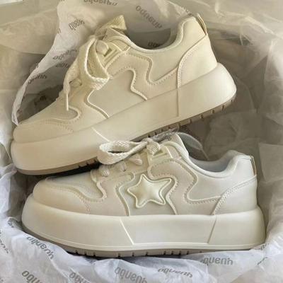 Черно-белые туфли Kawaii, женские спортивные повседневные винтажные кроссовки на платформе, корейские вулканизированные весенне-осенние теннисные женские туфли на плоской подошве