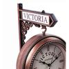 Антикварные аналоговые железнодорожные часы Victoria с медной отделкой, двухсторонние часы для декора стен, двухсторонние железнодорожные часы, двусторонние часы