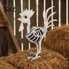 Realistic Animal Skeleton Halloween Rooster Statue, Resin Chicken Bone Figurine for Yard Lawn, Life Size Spooky Outdoor Garden Decor Haunted