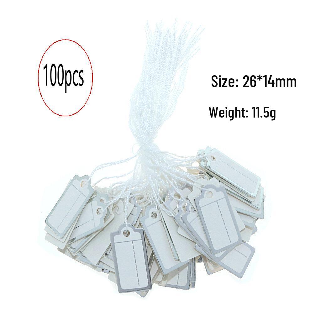 100 шт. Золотые и серебряные точечные рукописные бирки для ювелирных изделий с хлопковым шнурком