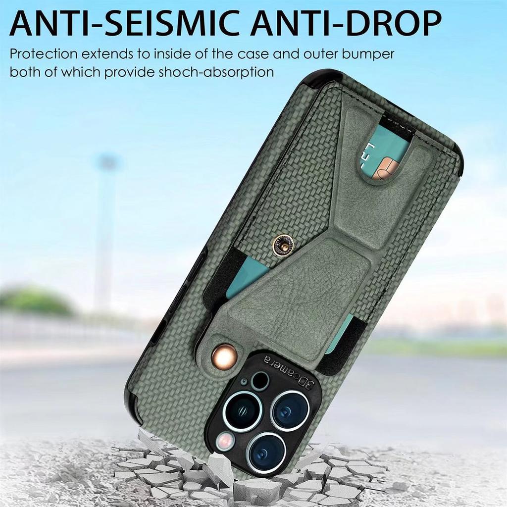 Foldable Card Slots Wallet Case for iPhone Samsung Xiaomi Huawei OPPO Google MOTOROLA VIVO Cloth Fiber Half-wrapped Kickstand Flip Cover
