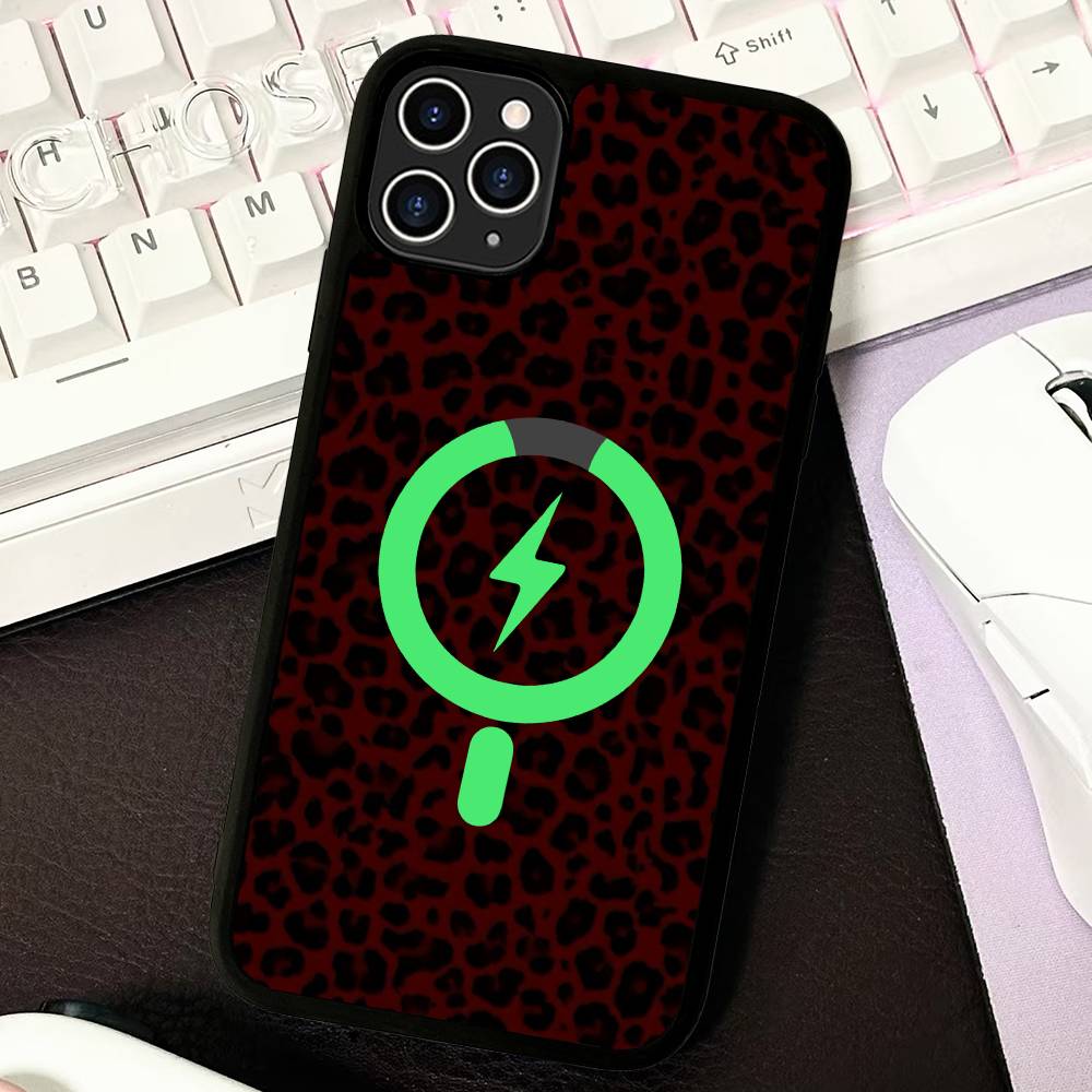 Leopard Cheetah Print Phone Case For IPhone 17 16 Pro Max 15 14 Plus 11 13 12 Shockproof Magnetic For Magsafe Cover