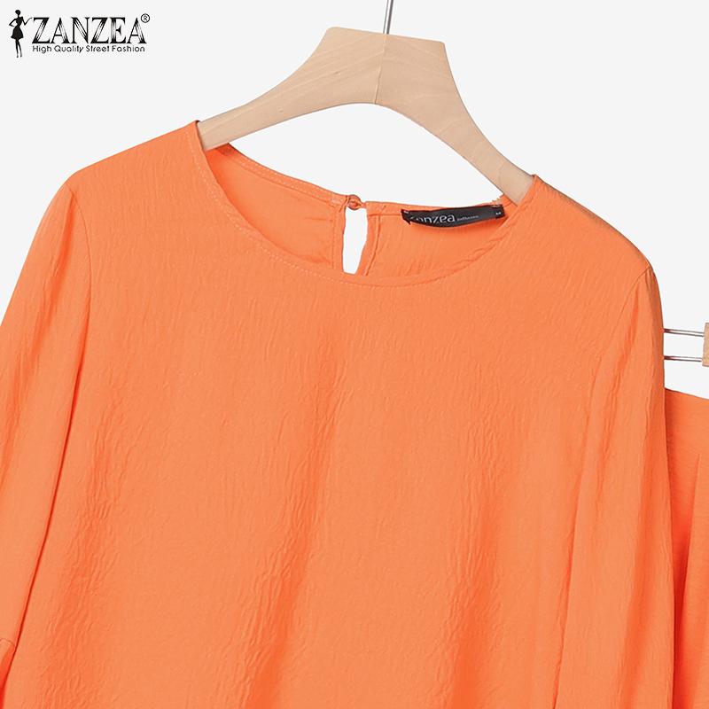 ZANZEA Женский повседневный костюм из двух частей с длинным рукавом и брюками