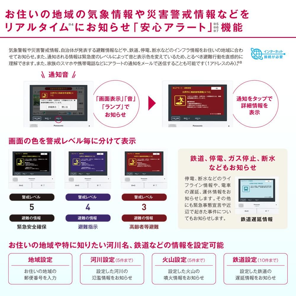 Panasonic TV Door Phone with Wireless Monitor Monitor Base Approximately 7 Inch Wide Touch Panel Color Entrance Exposed Door Phone Even Safety