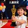 2/5 шт. Золотая статуэтка Трофей Медаль за детский конкурс Домашнее украшение Маленькая статуэтка Украшение Детский приз Сувенир