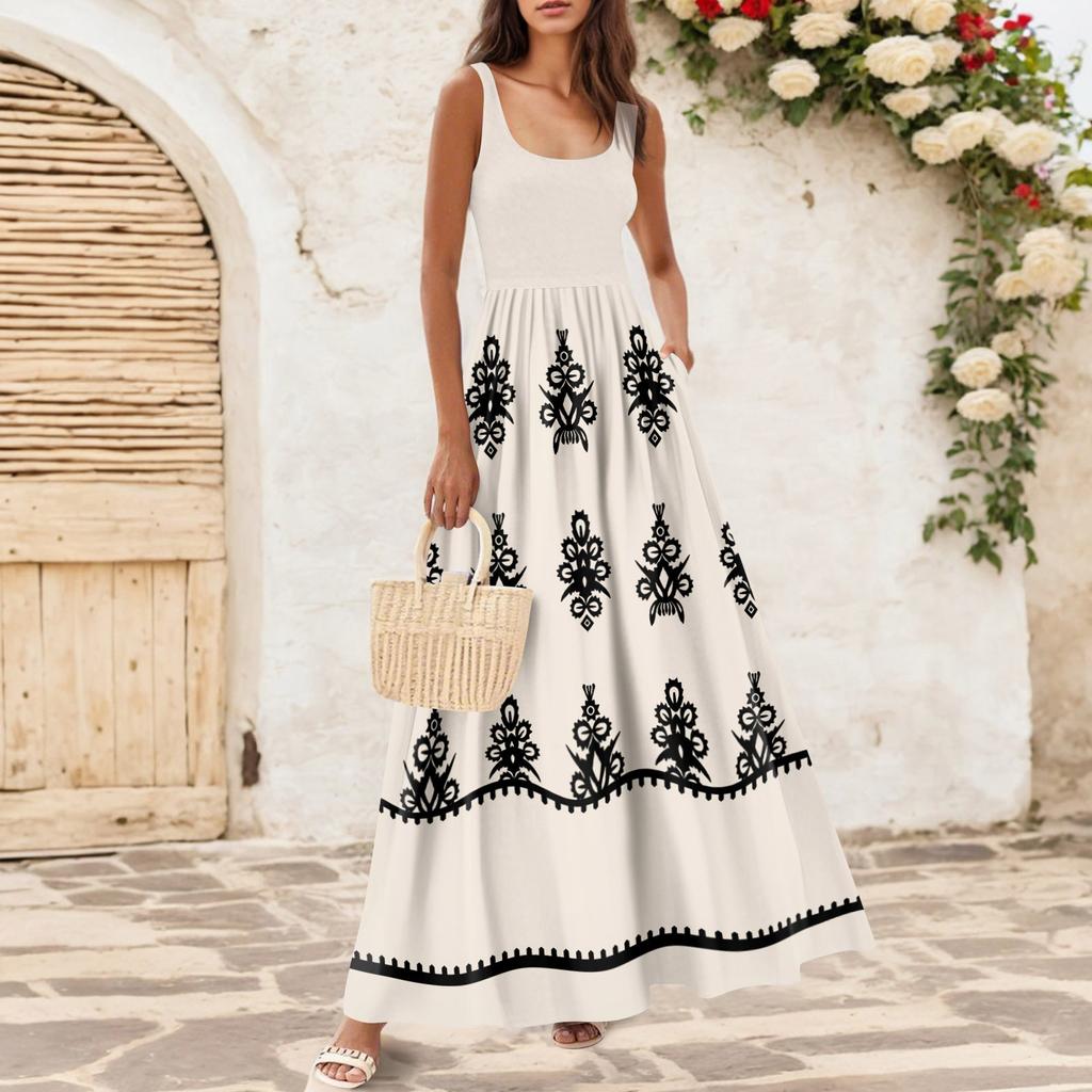 Women's Flowing Dresses Women's Summer Dresses Casual Long Dresses Cute Floral Long Dresses