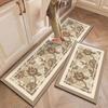 ПВХ Кухонный Ковер Кожаный Водонепроницаемый Напольный Коврик Маслостойкий Нескользящий Длинные Коврики для Ног Пасторальный Стиль Цветок Домашний Декор Ковер