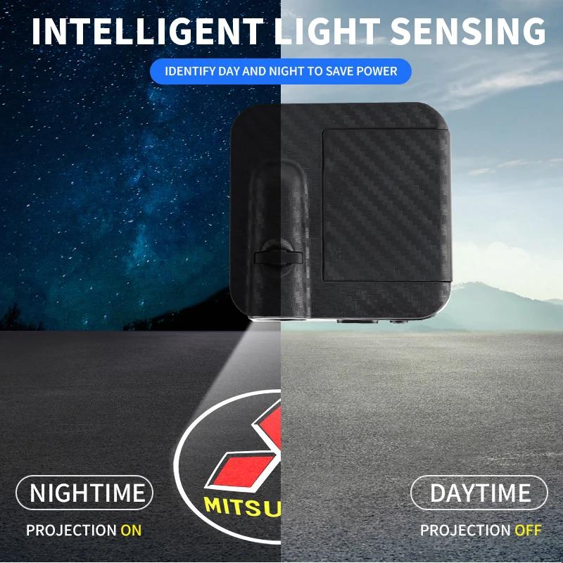 Светодиодная лампа-приветствие на дверь автомобиля, беспроводная лазерная лампа с тенью-призраком для Mitsubishi Asx Lancer Pajero Outlander Eclipse Galant