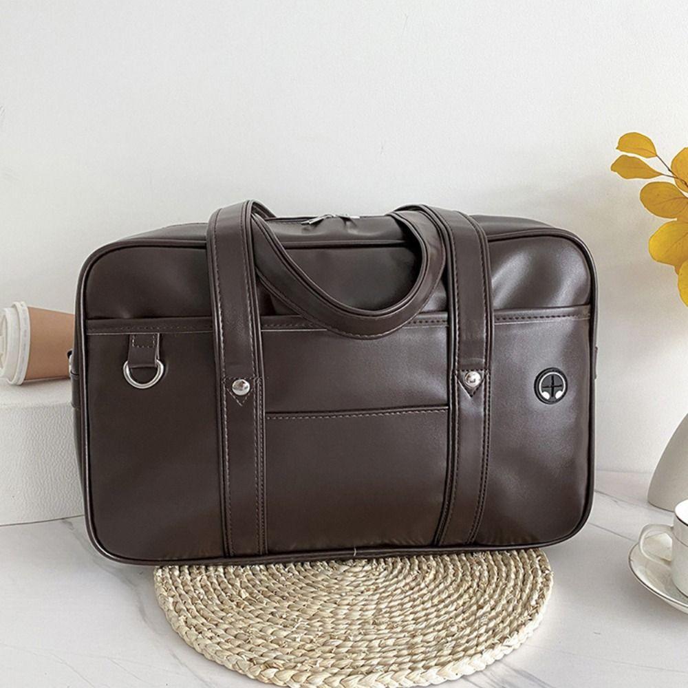 Retro Handbag PU Leather Itabag PU Leather Preppy Style Shoulder Bag School Handbag Outdoor