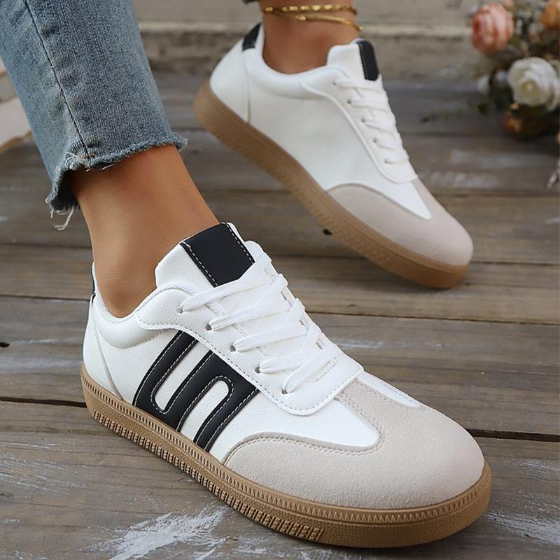 Классические лоскутные спортивные туфли Женские кроссовки на шнуровке с низким верхом Женские Весенне-осенние лаконичные Нескользящие Износостойкие туфли Женские