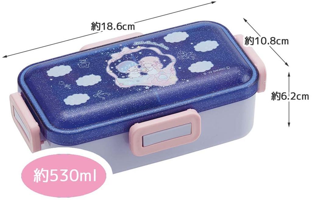 Skater Bento Box 530ml Antibacterial Fluffy Dome Lid For Women Made In Japan Sanrio Little Ruin Stars Night Sky and Nemurin Girls PFLB6AG