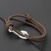 Noter Double Layer Men Bracelet With Fishing Hook Charm Grade A 3mm Rope Good Luck Red Thread Braslet Nautical Accessories Gift