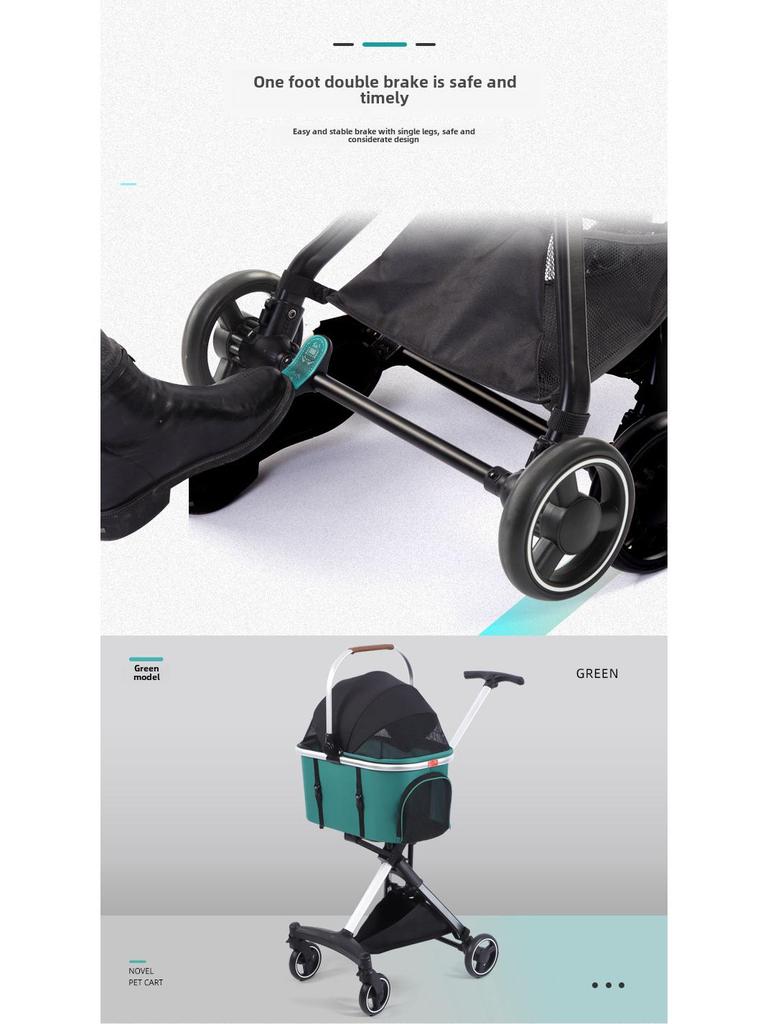 Luxury Lightweight Detachable Pet Stroller for Dogs and Cats - Perfect for Cross-Border Walks