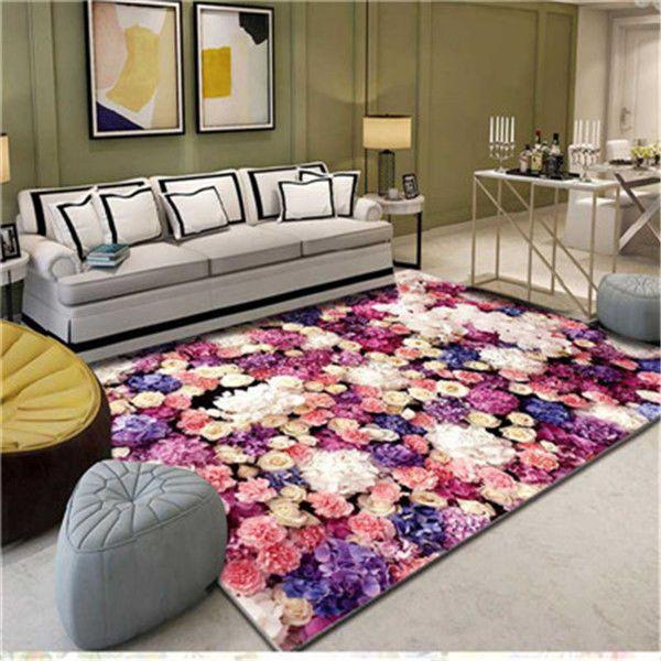 Цветочный пасторальный ковер с 3D принтом, домашний декор, коврики для входной двери, коврики для гостиной, ковры в спальне, детский ковер, коврик для ванной
