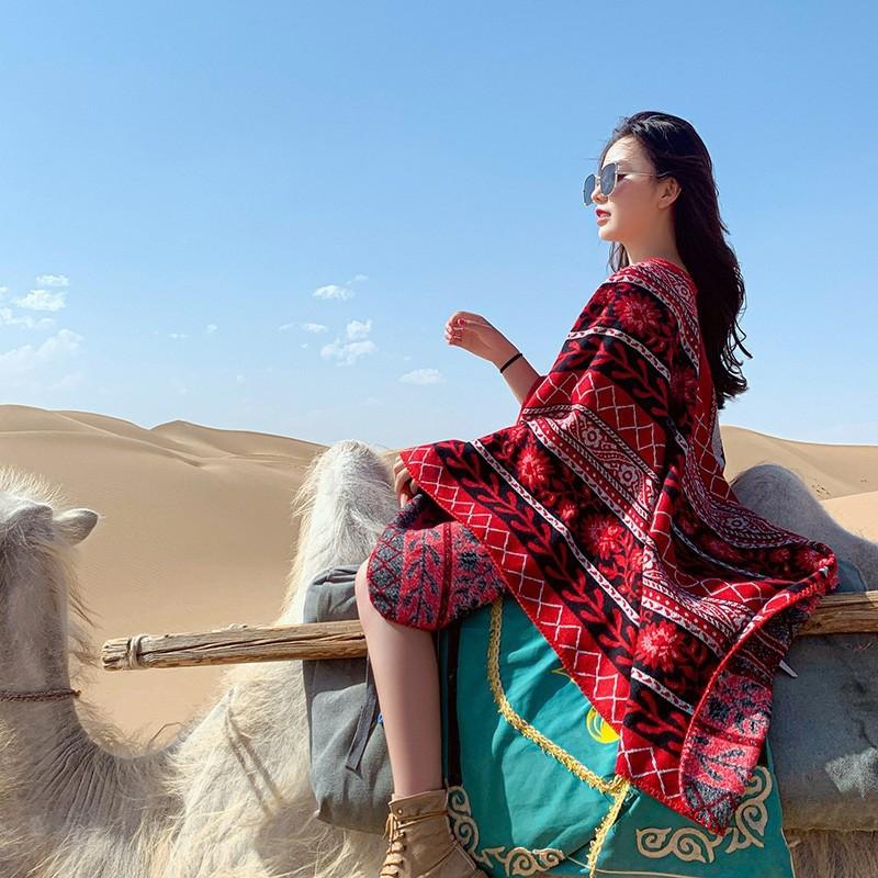 Дышащая, теплая и универсальная домашняя, осенне-зимняя женская шаль для путешествий, толстый плащ, одеяло с кондиционером