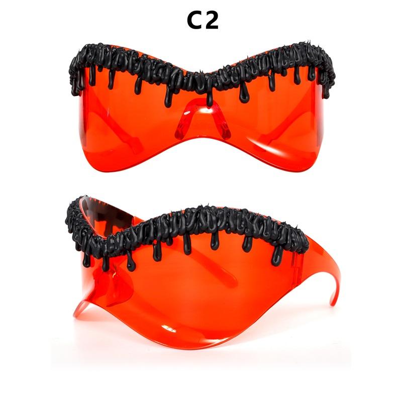New Trendy Irregular Frame Designer Sunglasses Women Men Venom Fluid Inspired Punk Sun Glasses Hip-top Party Fashion Cool Shades
