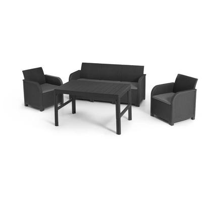 Садовая мебель - из смолы с плетением под ротанг - Allibert by KETER - 5 человек - SanRemo - Графитовый серый