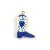 2pcs Western Cowboy  Boot Ceramic Charms 18k Gold Plated Stainless Steel Pendants for Women DIY Necklace Jewelry Making 23x34mm