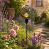 Solar Garden Light, Butterfly Fairy Moon Figurine Stake Light, Outdoor Waterproof Solar Powered Pathway Light for Patio, Lawn, Yard Decor