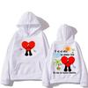 Bad Bunny Seda Hooded I Love You Graphic Printing Gothic Hip Hop Sweatshirt Long-sleeved Fleece Clothes Sudaderas Casual Hoody