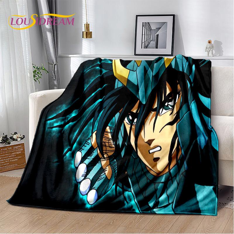 Мультфильм Saint Seiya 3D Ретро Аниме HD Мягкие Одеяла, Сохраняющие Тепло Фланелевые Пледы для Пикника Кровати Дивана Дома Спальня Подарки Дети