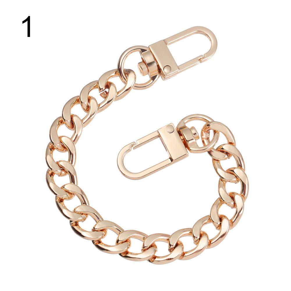 Aluminum Replacement Purse Chain Metal Flat Chain Extender with Metal Buckle Shoulder Bag Straps