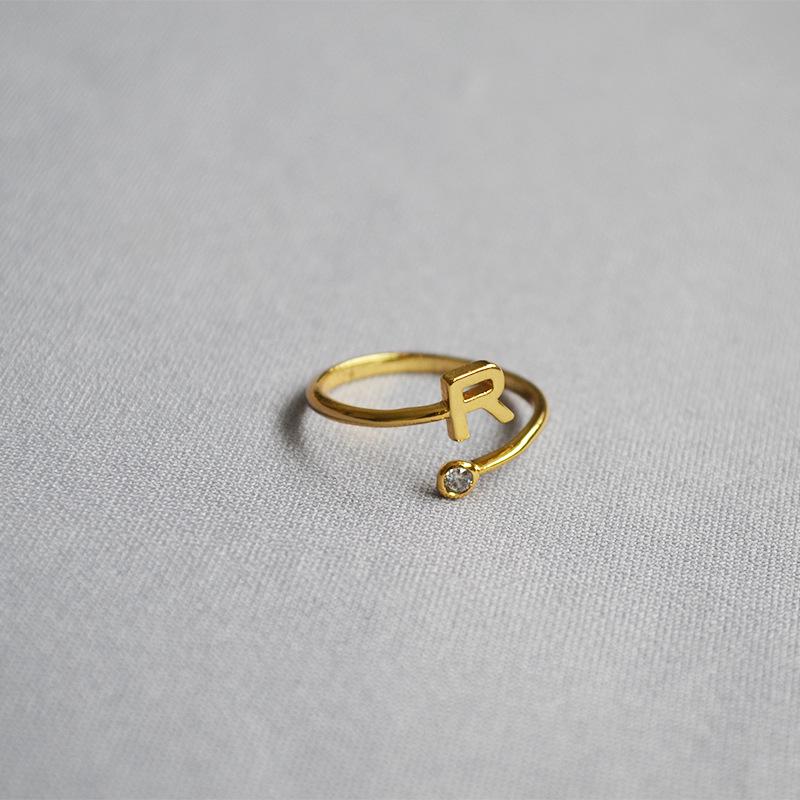 2019 Exquisite Adjustable Initial Ring for Women - Stackable Open Design for Index Finger