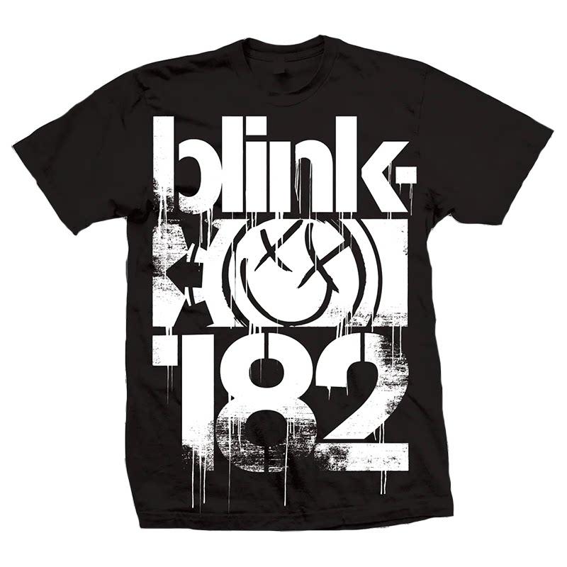 Новая футболка Blink 182 - Улыбающийся панк-кролик Кролик-граффити Иллюстрация - Американский ретро Уличная одежда Винтаж Уличная одежда