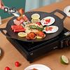 Korean Style BBQ Grill Pan for Stove Top Non-stick Round Frying Pan with Handles Pancake Griddle Pan for Indoor Cooking