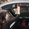 Наклейка-предупреждение об электрической крышке багажника Porsche