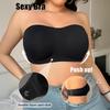 Cross-Border Exclusive Plus Size Strapless Adhesive Bandeau Bra