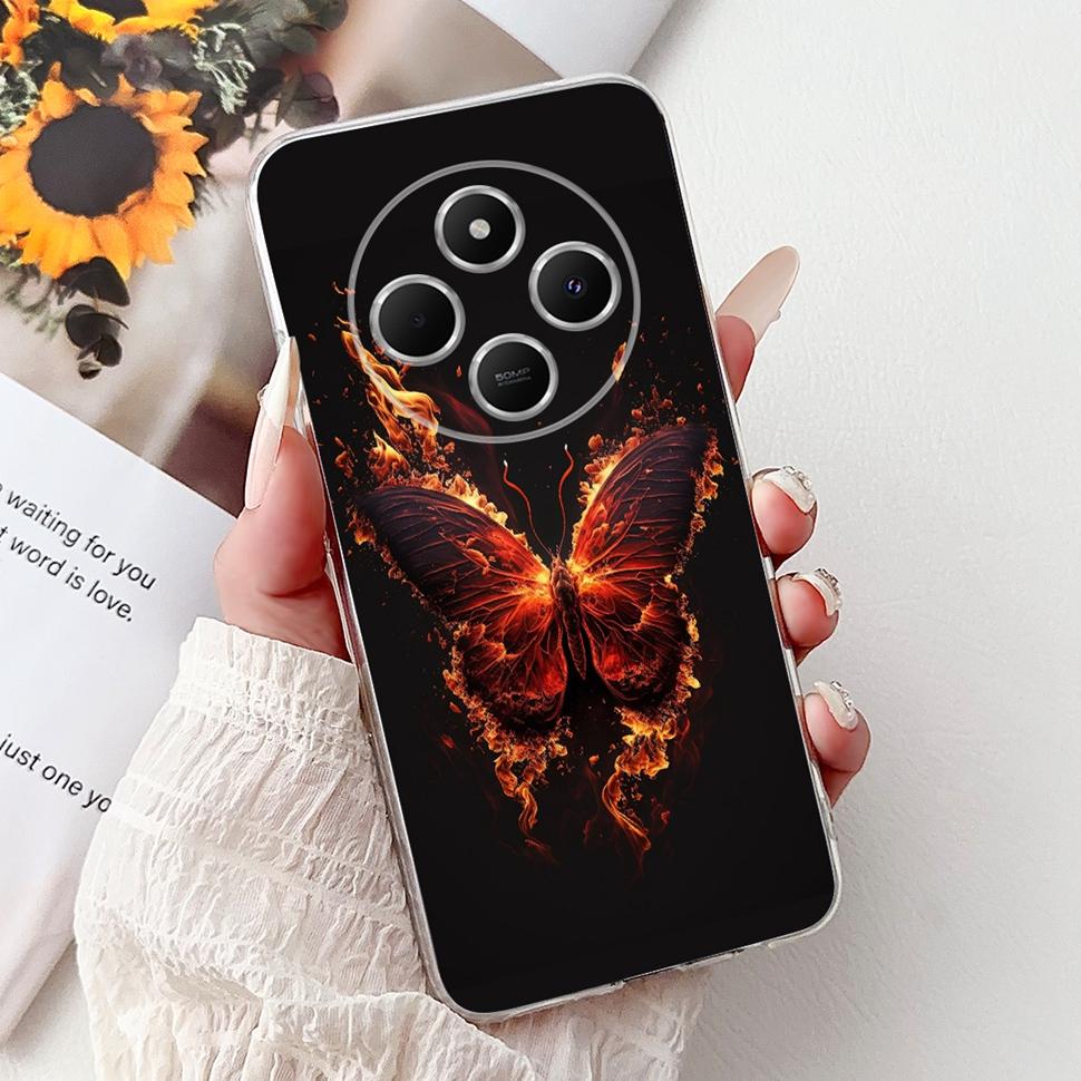 Для Xiaomi Redmi 14C Чехол Модный Чехол Сердце Кошка 6.88" Мягкий ТПУ Защитный Чехол для Телефона Для Xiaomi Redmi 14R 14C Чехлы Coque