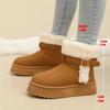 New Fluffy Rabbit Fur Warm Snow Boots for Women Winter Thick Plush Cotton Shoes Woman Faux Suede Non Slip Platform Ankle Boots