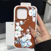Матовый чехол из ТПУ с текстурой кожи, тонкий чехол для телефона для iPhone 16 Pro Max 15 Pro 14 13 12 11, ударопрочная мягкая бамперная крышка с узором бантика