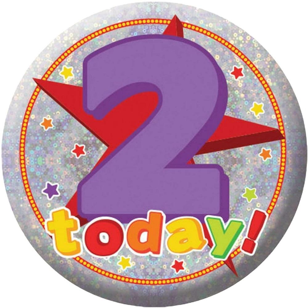 Amscan Holographic 2nd Birthday Party Badge
