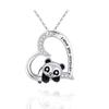 Fashion Panda Heart Zircon Necklace for Women Men Exquisite Bear Love Pendant Clavicle Chain DIY Jewelry Accessories Gifts 2024