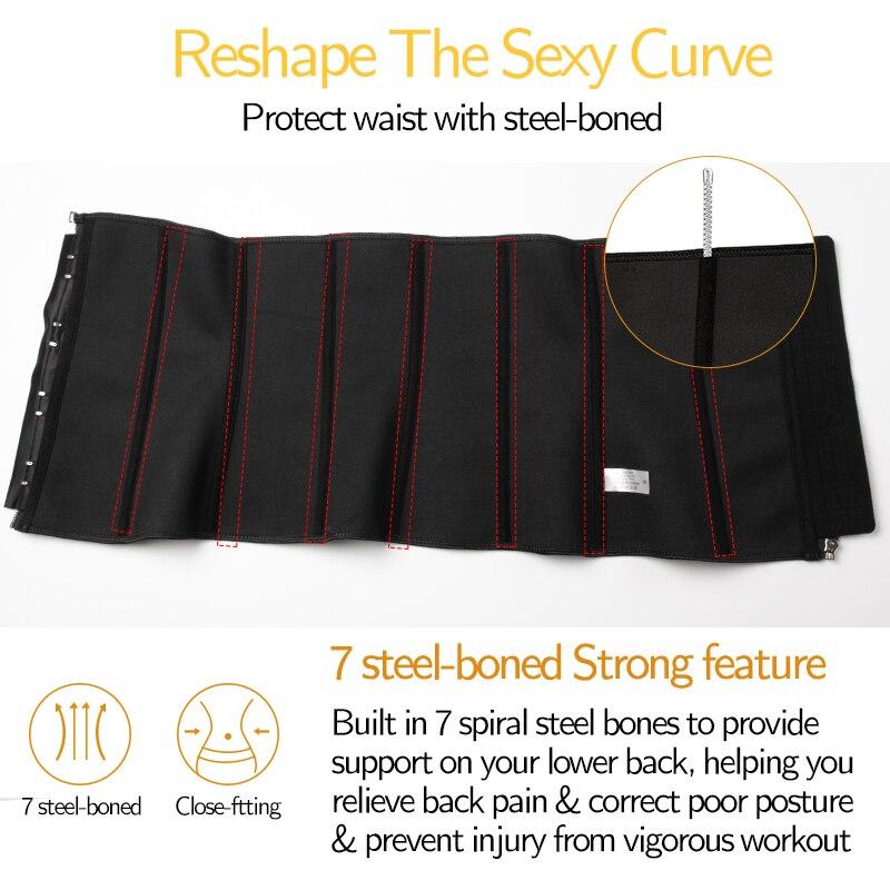 Latex Waist Trainer Cincher Corset for Women Weight Loss Shaper Belly Trimmer Belt Sauna Sweat Girdle Slimming Modeling Straps