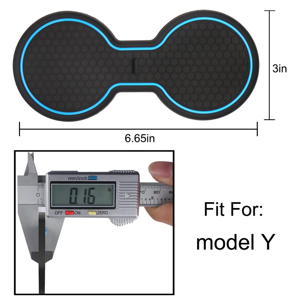Car Cup Holder Waterproof Anti Slip Insert Coasters Pads Interior Accessories Durable Car Coaster For Tesla Model Y