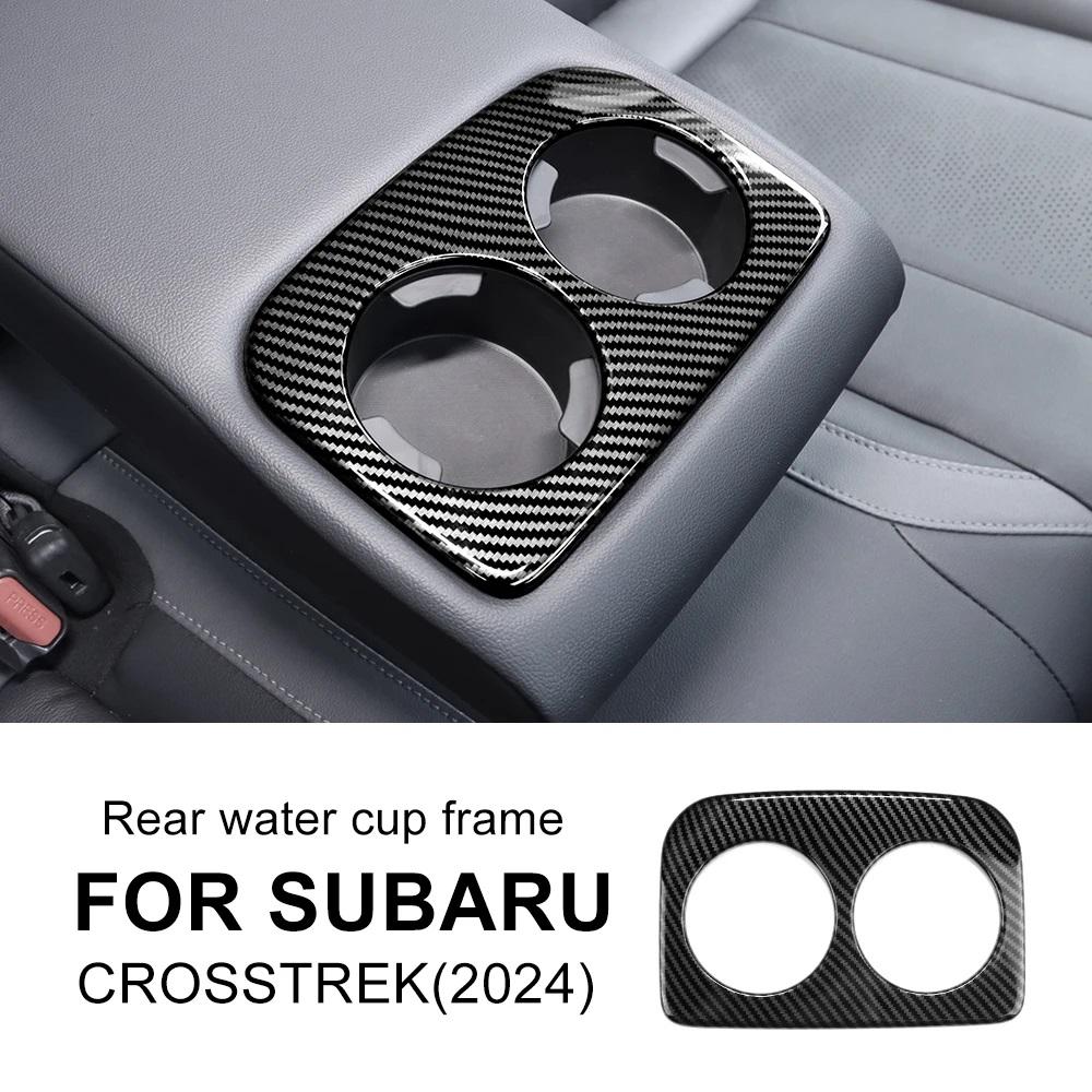 ABS For Subaru Crosstrek 2024 Impreza 2024 Control Panel Water Cup Frame Carbon Fiber Pattern Style RHD LHD Decor Accessories