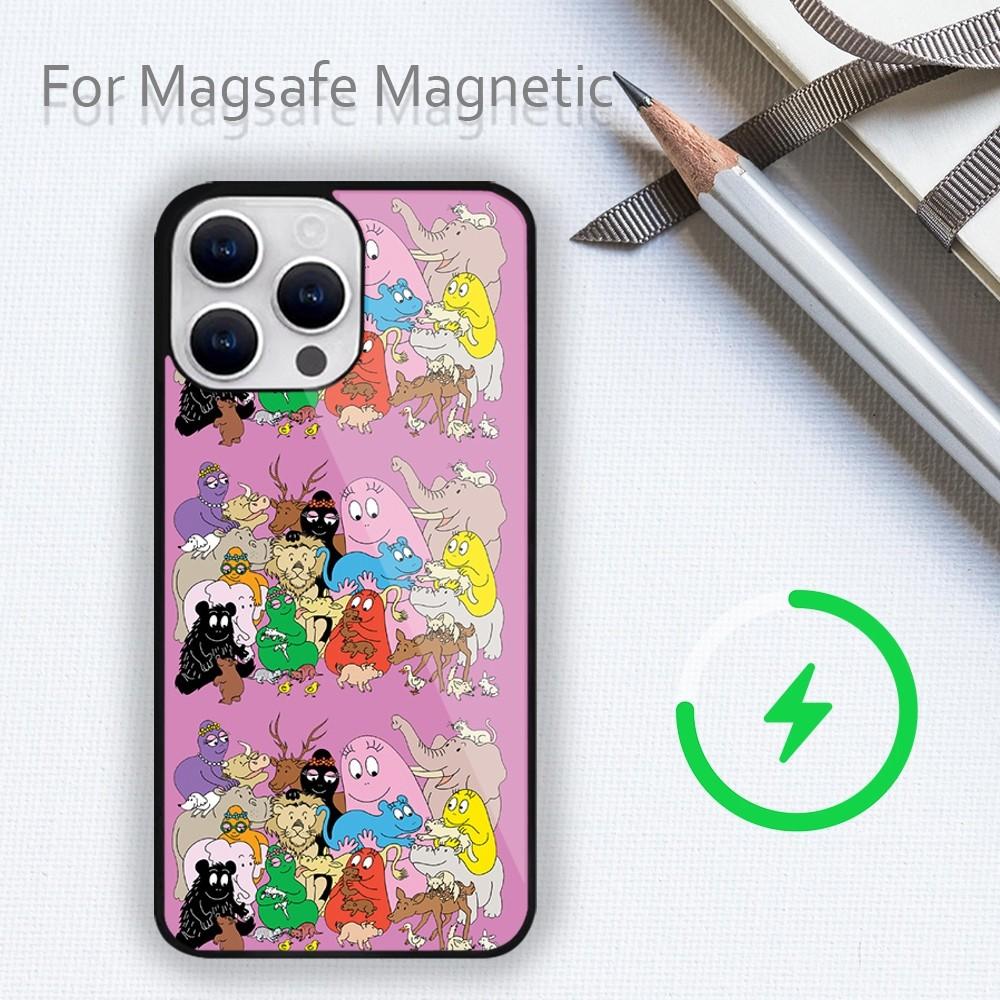 Чехол для телефона Barbapapa с рисунком из мультфильма для iPhone 15 14 13 12 11 Plus Pro Max Magsafe с магнитной беспроводной зарядкой