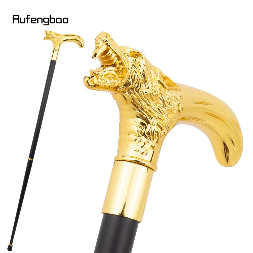 Трость для ходьбы с золотой головой волка, модная декоративная трость для джентльмена, элегантная трость для косплея, набалдашник 92 см