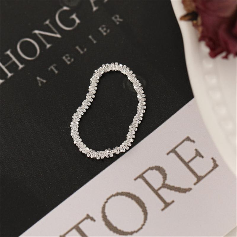 Серебряное сверкающее кольцо для женщин и девочек, корейское простое стильное блестящее декоративное компактное кольцо на указательный палец, ювелирные изделия