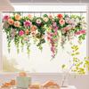 Colorful Floral Static Sticker Double-Sided Waterproof Flowers Sticker Spring Window Clings for