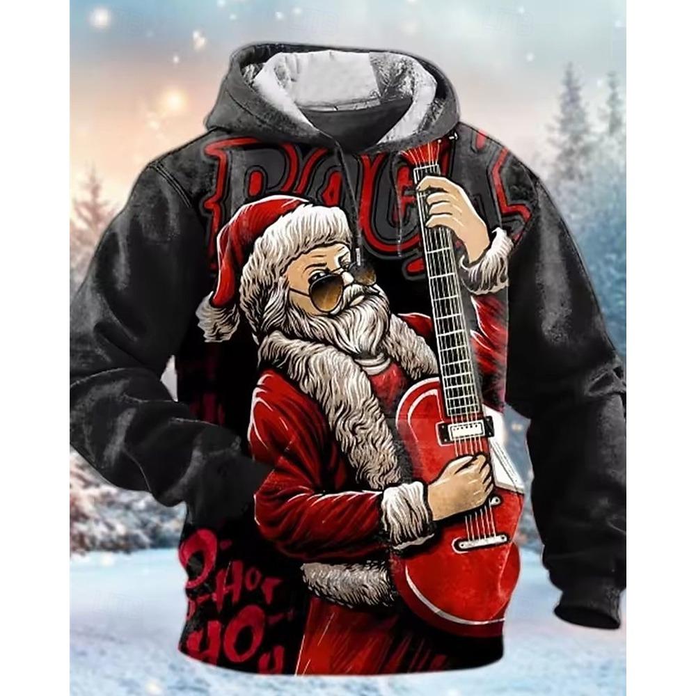 Christmas Men's Graphic Santa Claus Fashion Streetwear Hooded
