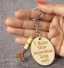 Inkdotpot Забавный брелок Я заставлю этот минивэн выглядеть круто Брелок с гравировкой на дереве Мама