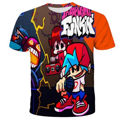 Футболки Fridany Night Funkin для мальчиков и девочек, летняя футболка с героями мультфильмов, детская одежда, повседневные топы с короткими рукавами, футболки, детские футболки