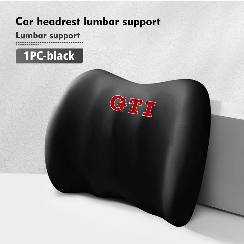 WET1 Car Seat Headrest Neck Memory Neck Rest Pillow Lumbar Support For Volkswagen VW Scirocco Passat Polo B5 B6 B7 CC Tiguan Sharan