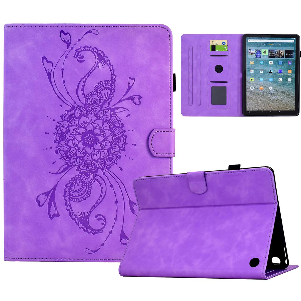For Amazon Kindle Fire Max 11 2023 Case Mandala Imprinted Leather Tablet Cover with Card Slots