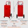 Fuel Caddy, 35 Gallon, Gas Storage Tank on 4 Wheels, with Manuel Transfer Pump, Gasoline Diesel Fuel Container for Cars, Lawn Mowers, ATVs, Boats,