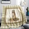 1PC Meerkat Bowtie Patterned Flannel Blanket Suitable For All Seasons for Home Decor Warmth and Comfort Halloween Gifts Christmas Gifts